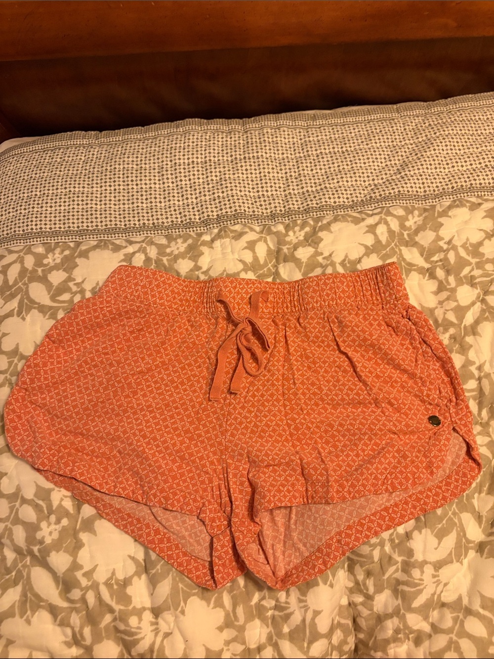 Roxy Coral Orange Printed  Shorts
